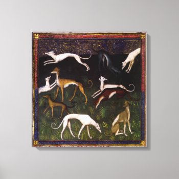 Medieval Greyhounds In The Forest Canvas Print by cowboyannie at Zazzle