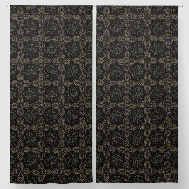 Medieval Griffin Dragon Pattern Blackout Curtains (Pair)