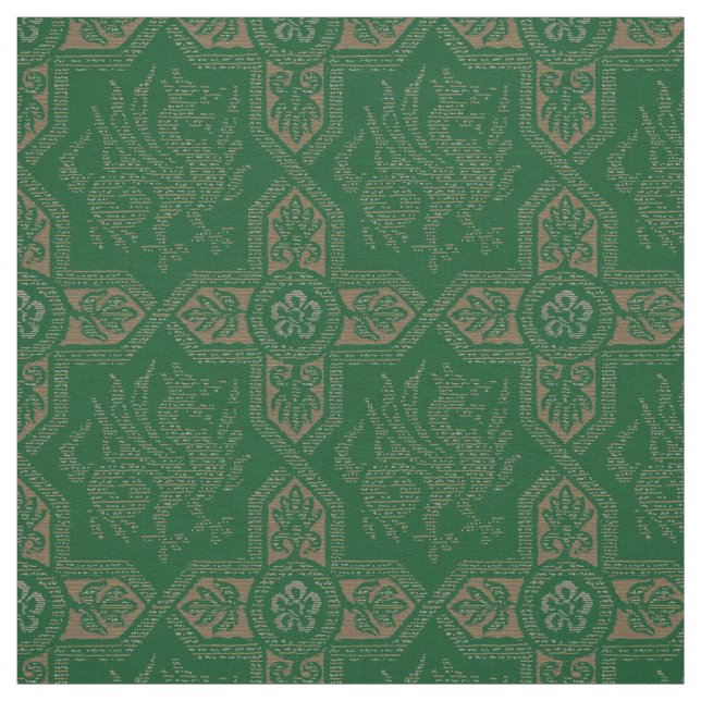 Medieval Griffin Dragon Pattern Fabric (Swatch)