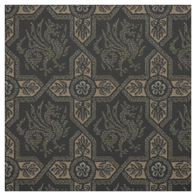 Medieval Griffin Dragon Pattern Fabric (Swatch)