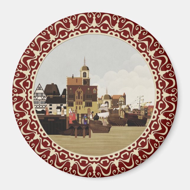 Medieval Harbor Magnet (Front)