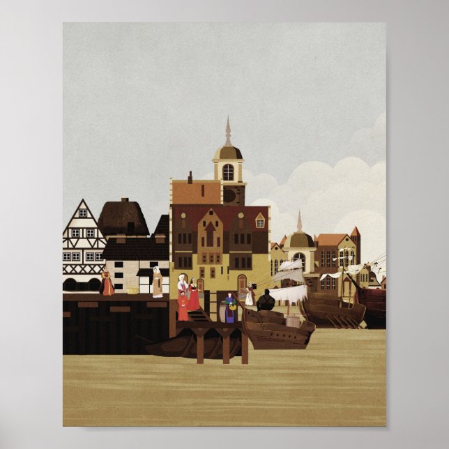 Medieval Harbor Poster (Front)