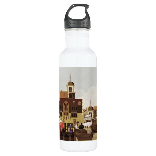 Medieval Harbor Stainless Steel Water Bottle (Front)