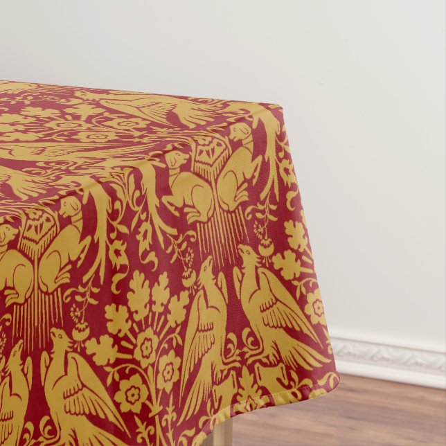 Medieval Hawk And Hound Pattern Tablecloth (In Situ)