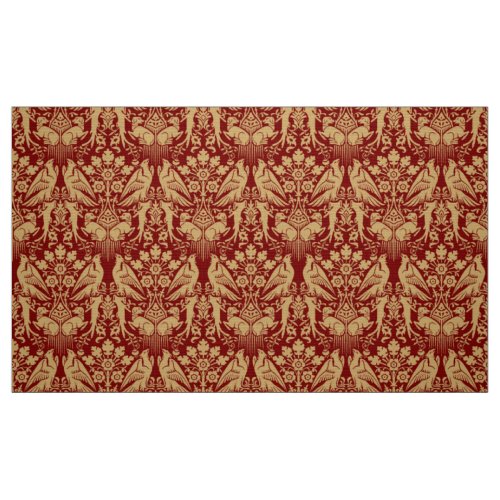 Medieval Hawks & Hounds Print Pattern Fabric