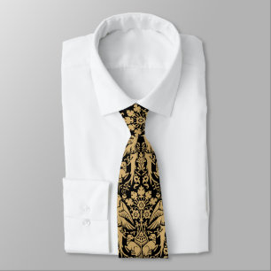 Medieval Hawks & Hounds Print Pattern Neck Tie