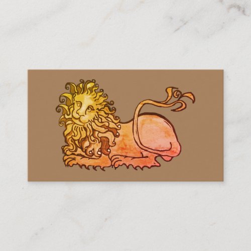 Medieval heraldic lion business card