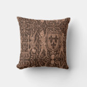 Medieval Heraldry Chateau Chic Dark Red Russet Throw Pillow (Front)