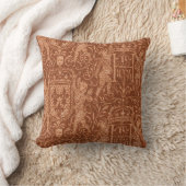 Medieval Heraldry Chateau Chic Red Brown Throw Pillow (Blanket)