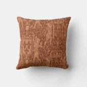 Medieval Heraldry Chateau Chic Red Brown Throw Pillow (Back)