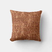 Medieval Heraldry Chateau Chic Red Brown Throw Pillow (Front)