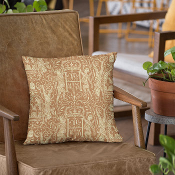 Medieval Heraldry Chateau Chic Throw Pillow by AntiqueImages at Zazzle