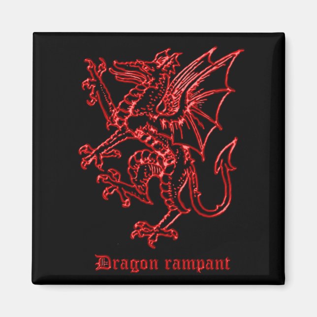 Medieval Heraldry Dragon Magnet (Front)
