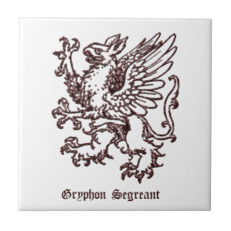 Medieval Heraldry Gryphon segreant Ceramic Tile