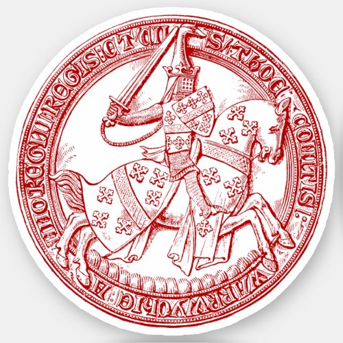 Medieval Heraldry Seal of Thomas de Beauchamp Sticker