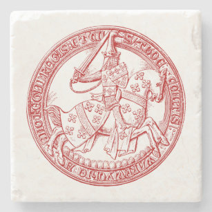 Medieval Heraldry Seal of Thomas de Beauchamp Stone Coaster