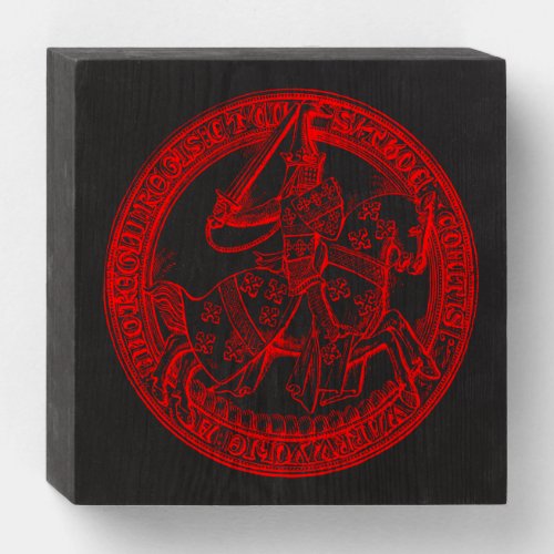 Medieval Heraldry Seal of Thomas de Beauchamp Wooden Box Sign