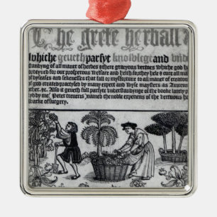 Medieval Herb Garden Metal Ornament