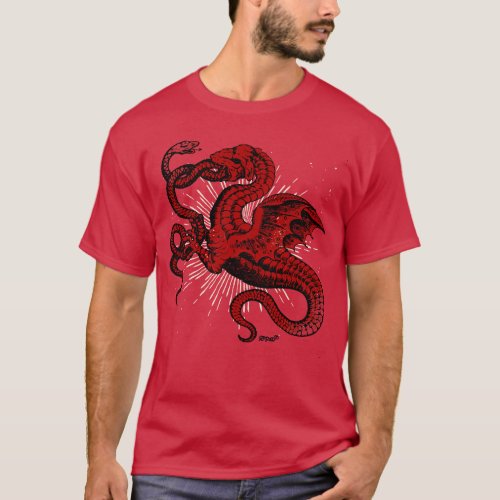 Medieval Heroicall French Dragon Emblem T_Shirt