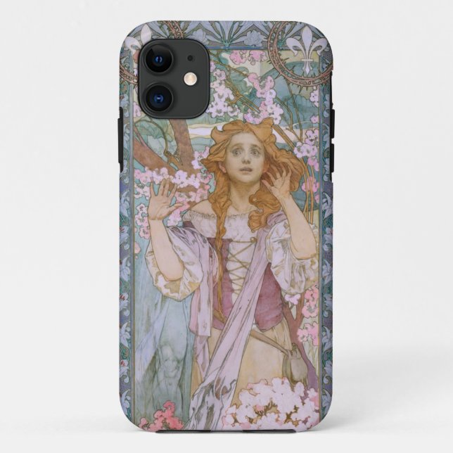 Medieval heroine Joan of Arc by Alphonse Mucha Case-Mate iPhone Case (Back)