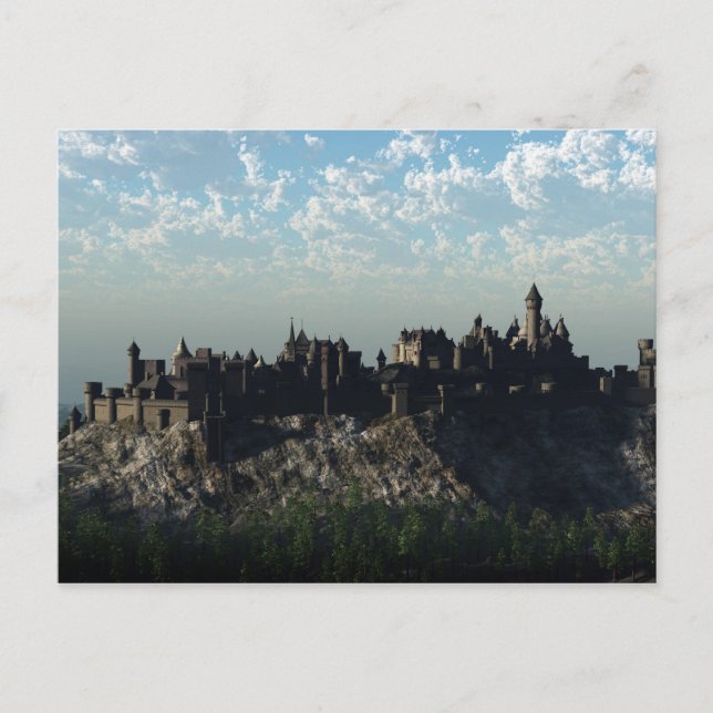 Medieval Hilltop Castle Postcard (Front)