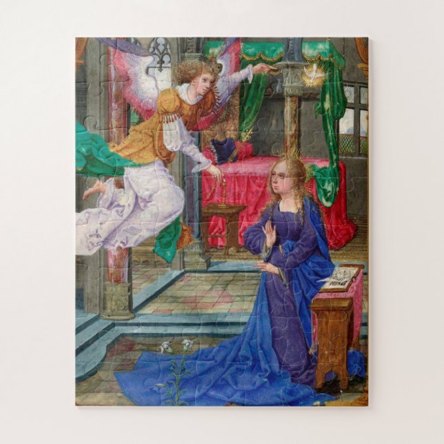Medieval illuminated art "The Annunciation" Jigsaw Puzzle (Vertical)