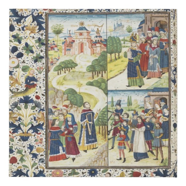 Medieval Illuminated Manuscript Faux Canvas Print (Front)