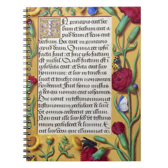Medieval Illuminated Manuscript Gospel St John Notebook (Front)