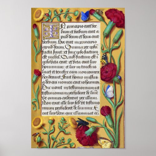 Medieval Illuminated Manuscript Gospel St John Poster