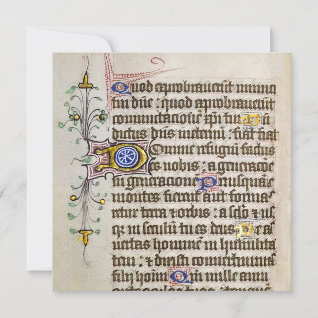 Medieval Illuminated Manuscript Holiday Card (Front)