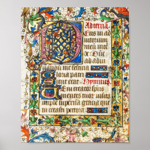 Medieval Illuminated Manuscript Poster