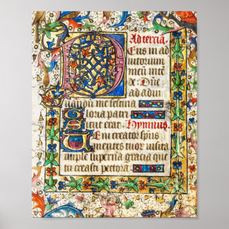 Medieval Illuminated Manuscript Poster