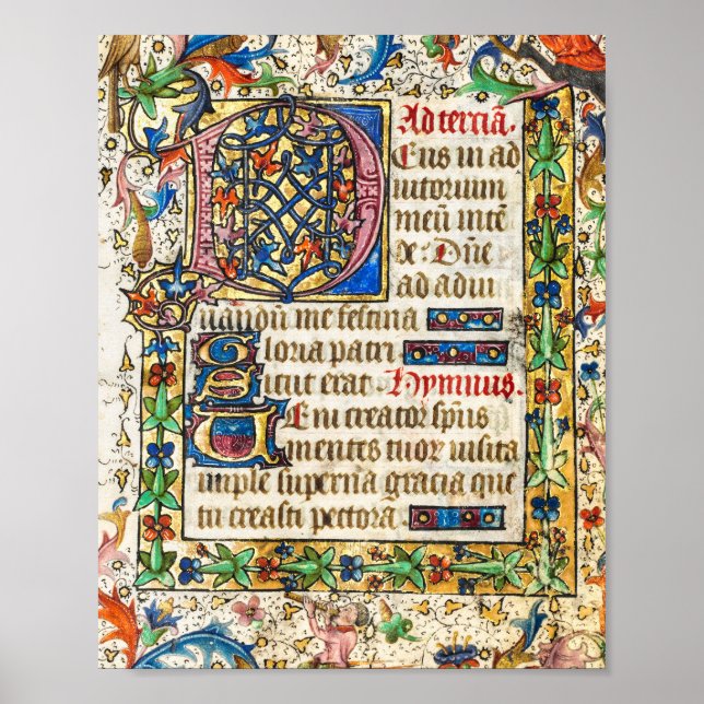 Medieval Illuminated Manuscript Poster (Front)