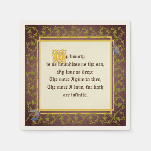 Medieval Illuminated Manuscript Wedding Reception Napkins
