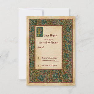 Medieval Illuminated Manuscript Wedding RSVP reply
