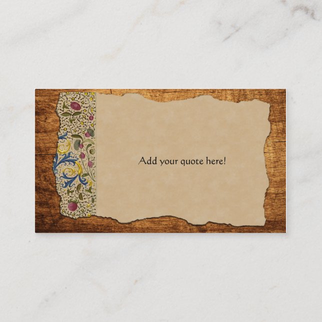 Medieval Illumination Business Card (Back)
