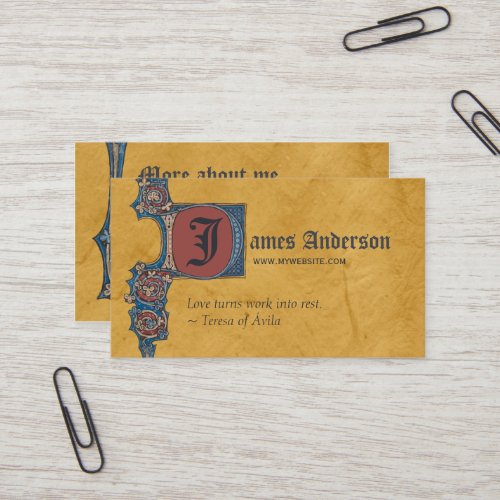 Medieval illumination Bute CC0263 Add your initial Business Card
