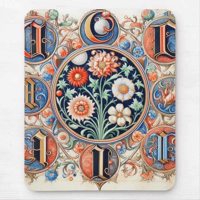 Medieval Illumination Customizable  Mouse Pad (Front)
