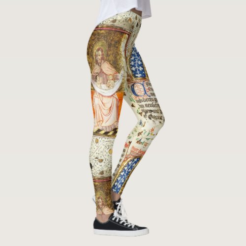 Medieval illustrated manuscript leggings