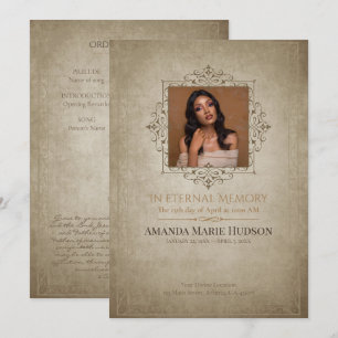 Medieval-Inspired Elegant 1-Photo Memorial Invitation