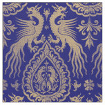 Medieval Italian Dragons &amp; Leopards Pattern Fabric