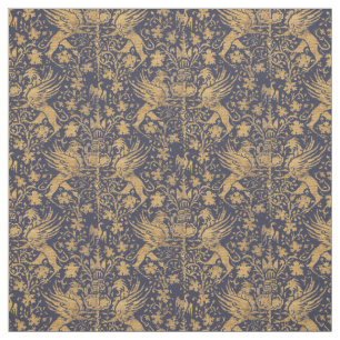 Medieval Italian Griffons at Fountain Pattern Fabric