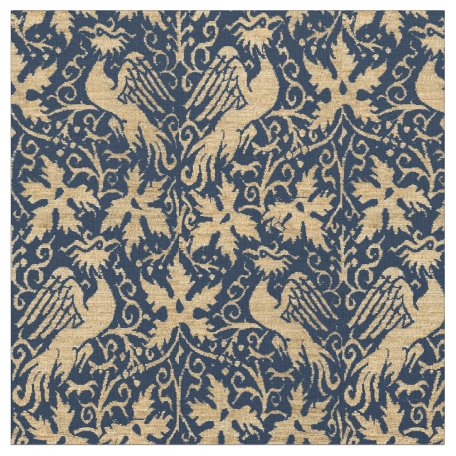 Medieval Italian Dragons & Leopards Pattern Fabric | Zazzle