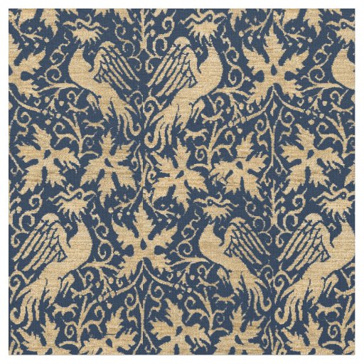 Medieval Italian Griffons in Grapevine Pattern Fabric | Zazzle