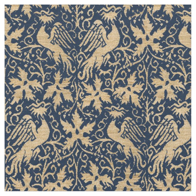 Medieval Italian Griffons in Grapevine Pattern Fabric (Close Up)