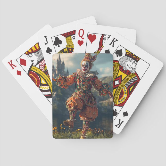 Medieval Jester. Surreal art for your game Poker Cards (Back)