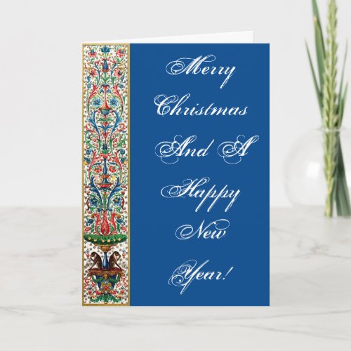 Medieval  Jewels Manuscript  Flowers Holiday Card
