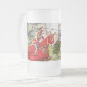 Medieval Joust In front of Castle Beer Mug