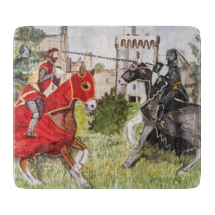 Medieval Joust In front of Castle  Cutting Board