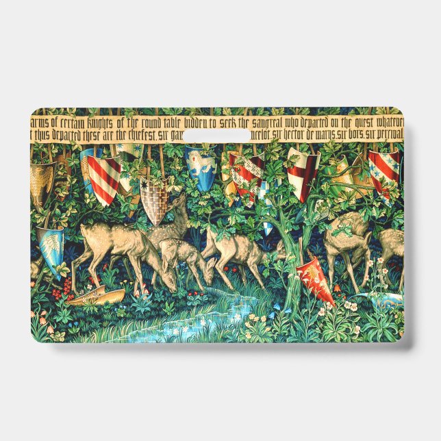 Medieval King Arthur William Morris Badge (Front)